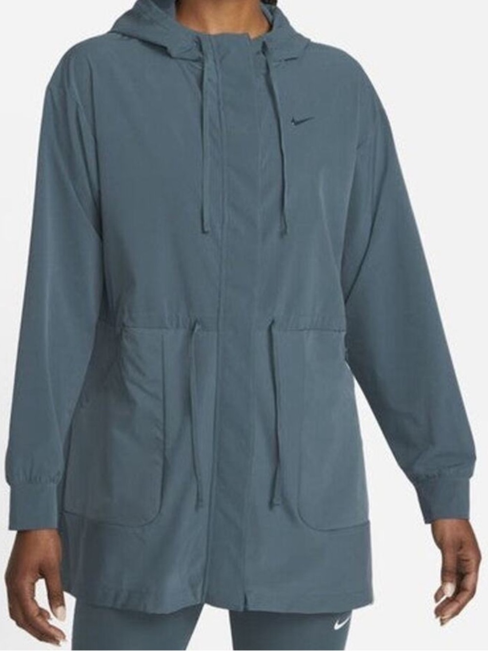 Nike Dri-FIT Bliss Luxe Hooded Jacket Women's Extra Large XL Ash Green Blue Anor